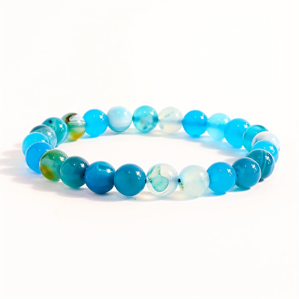 1pc Obsidian Volcano Bracelet for Couples, Men & Women, Tiger Eye Beads, Hand Jewelry, Student Gift