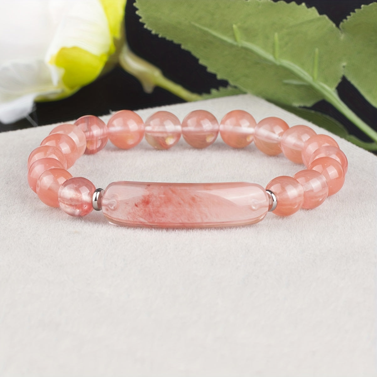 1pc Natural Semi-Precious Stone Rectangular Body Energy Yoga Bracelet, Father's Day Gift