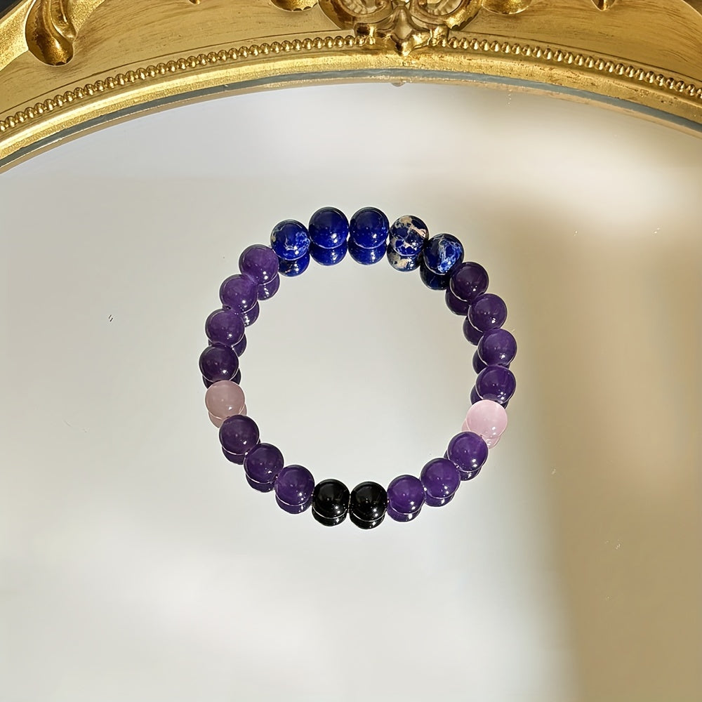 Stress-Relief Crystal Bracelet - Anti-Anxiety Beaded Jewelry for Men & Women, Perfect Gift
