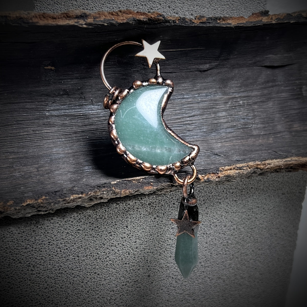 Star Shape Pattern Natural Crystal Stone Pendant Bead For DIY Jewelry Making Halloween Decoration