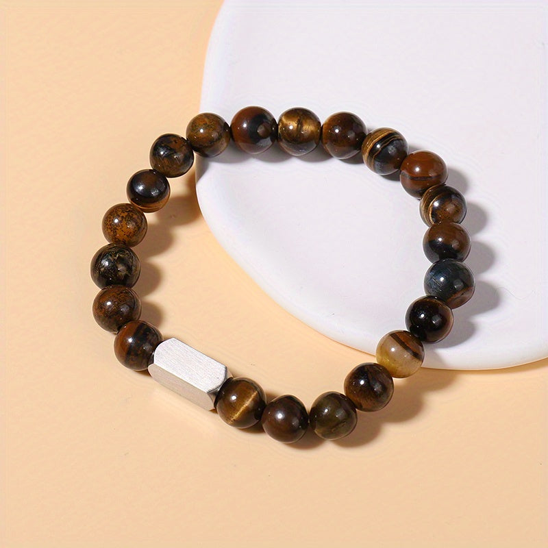 Personalized Beaded Bracelet with Engraving - Perfect Gift for Birthday, Anniversary, Mom, and Family