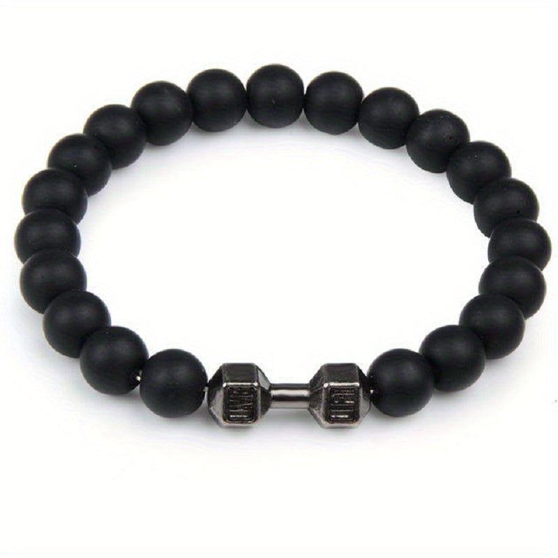 1pc High-Quality 8mm Natural Tiger Stone Beaded Unisex Sports Bracelet - Strong and Elegant Jewelry Gift for Men and Women
