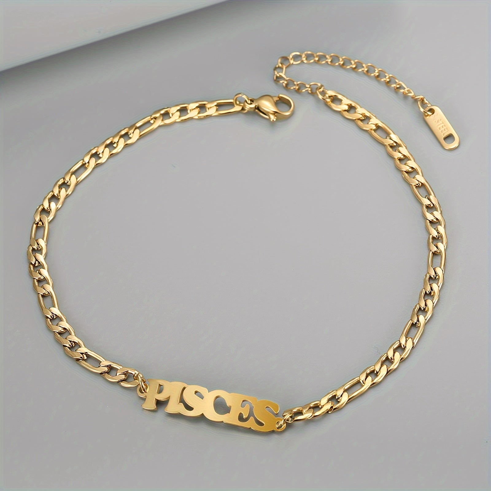 Twelve Zodiac Constellations Delicate Chain Anklet - Stainless Steel Hypoallergenic Ankle Bracelet with Personalized Birthday Zodiac Sign Meaning - Unique Gift for Her or Him