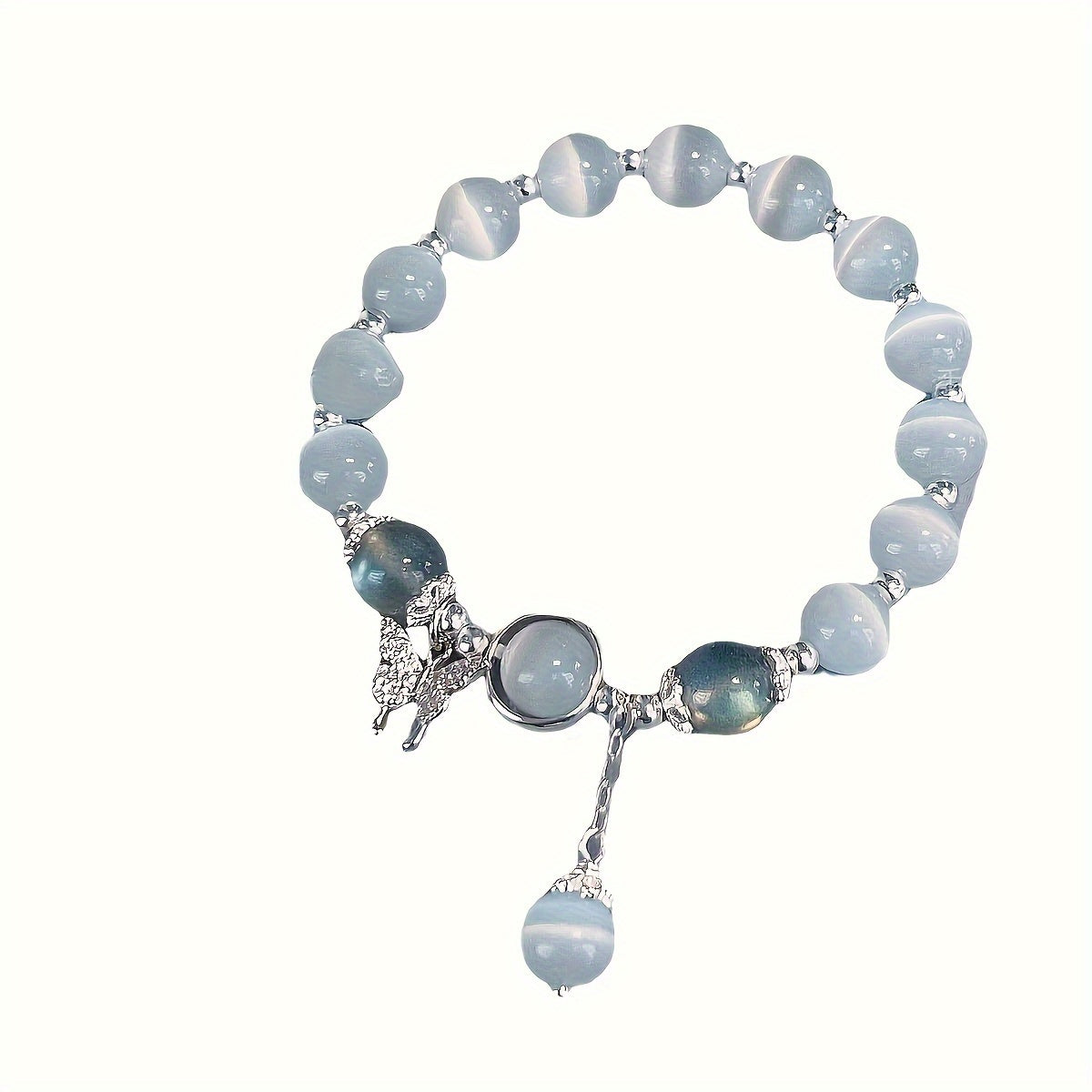 Luminous Blue Synthetic Opal Bracelet – Unisex Fashion Accessory with Moonlight Charm, Perfect as a Stylish Gift