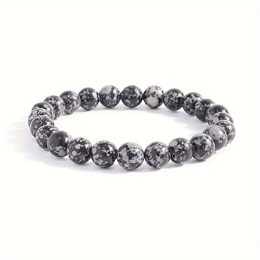 1pc Obsidian Volcano Bracelet for Couples, Men & Women, Tiger Eye Beads, Hand Jewelry, Student Gift