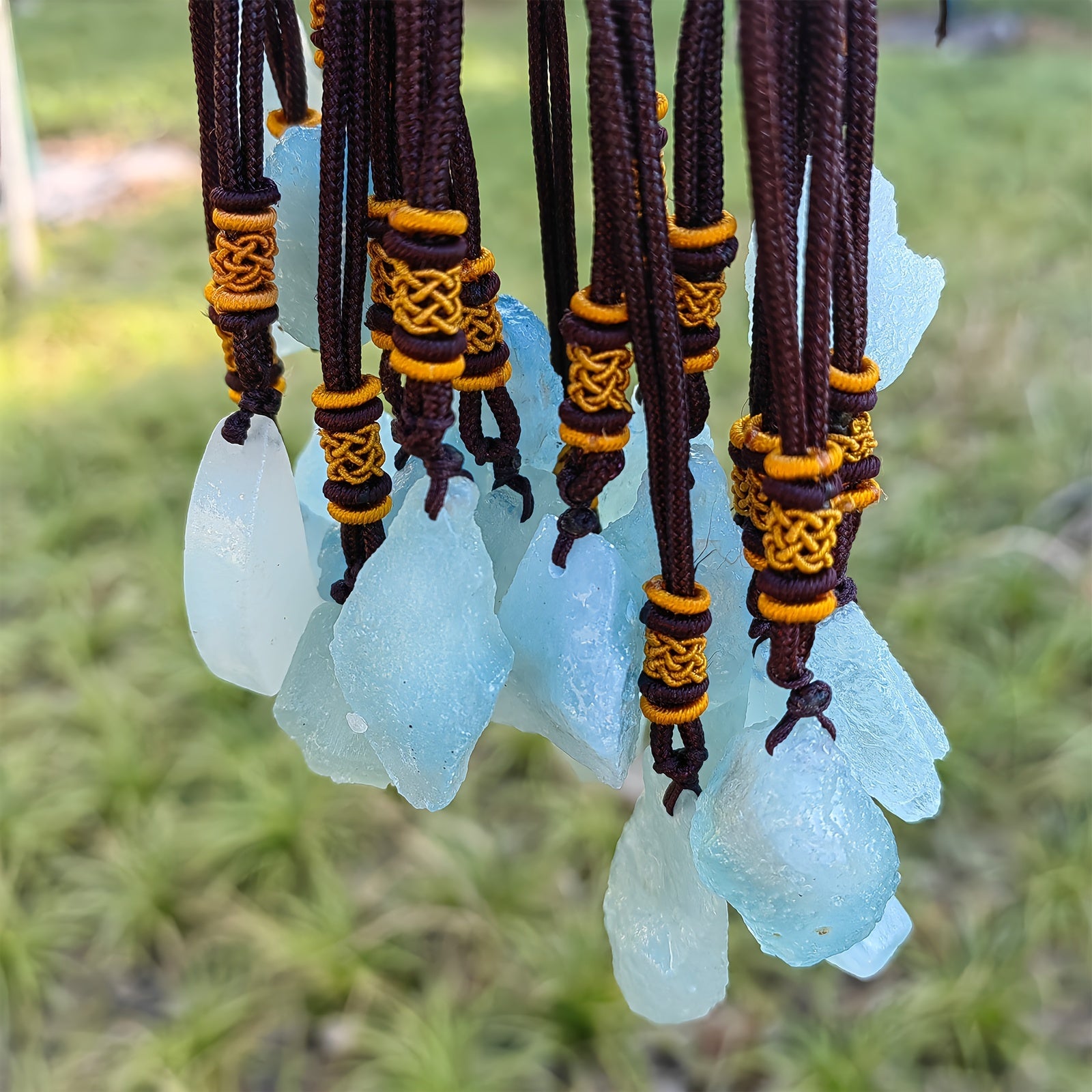 1/5pcs Natural Aquamarine Pendant Necklace, Irregular Crystal Raw Stone, Ideal Choice For Gift, Assorted Varieties