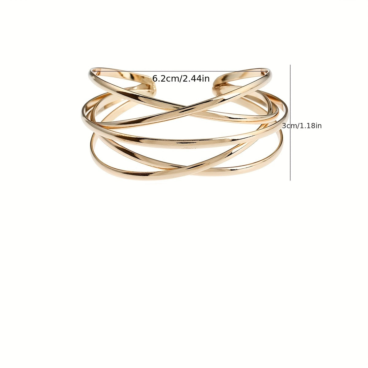 Personality Hollow Multilayer Design Cuff Bangle 18K Gold Plated Bracelet Hand Jewelry Gift