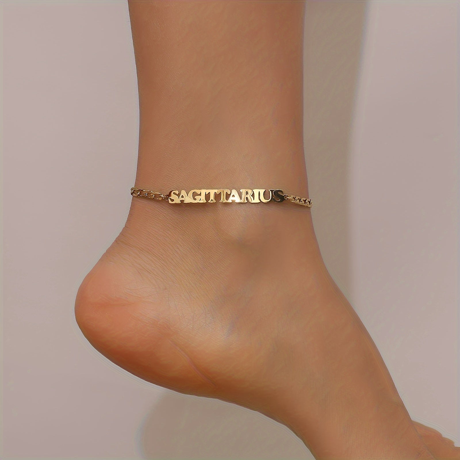 Twelve Zodiac Constellations Delicate Chain Anklet - Stainless Steel Hypoallergenic Ankle Bracelet with Personalized Birthday Zodiac Sign Meaning - Unique Gift for Her or Him