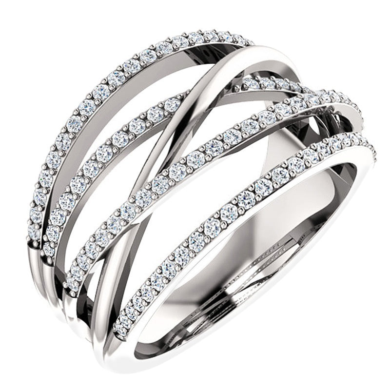 Silver Plated Black Sapphire Zircon Ring Anniversary Gift Engagement Wedding Ring Jewelry Gift For Women Ladies