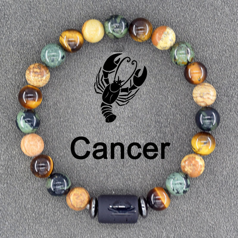 1pc Unique Zodiac Sign Link Bracelet for Men and Women - Adjustable Cancer, Virgo, Leo, Libra Bangle Jewelry for Friendship, Father's Day, and Birthday Gifts - Personalized Astrology Accessories