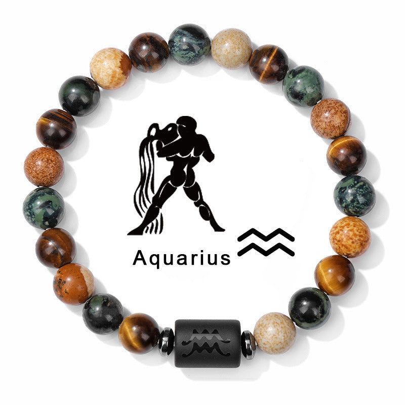 1pc Unique Zodiac Sign Link Bracelet for Men and Women - Adjustable Cancer, Virgo, Leo, Libra Bangle Jewelry for Friendship, Father's Day, and Birthday Gifts - Personalized Astrology Accessories
