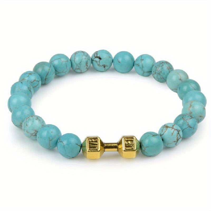 1pc High-Quality 8mm Natural Tiger Stone Beaded Unisex Sports Bracelet - Strong and Elegant Jewelry Gift for Men and Women