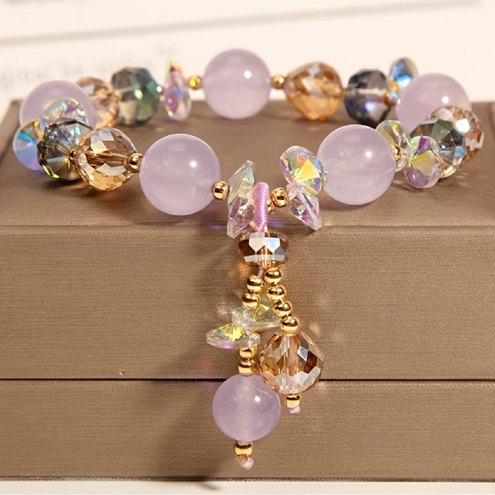 Handmade Aquamarine Bracelet, Yellow Gemstone Bracelet, Fashionable And Simple Bracelet, Showing Elegant Temperament, Is A Perfect Gift For Family/friends/lovers