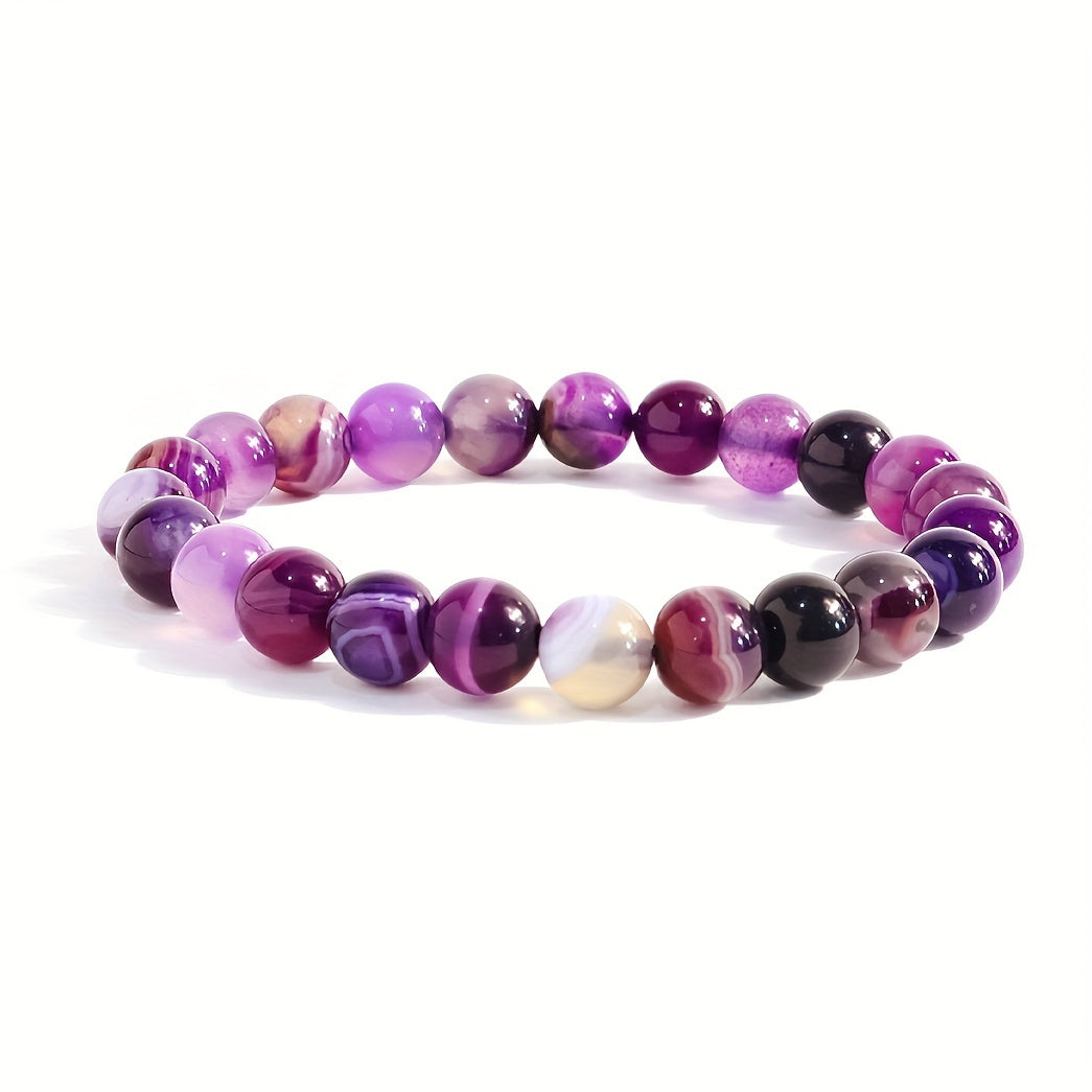 1pc Obsidian Volcano Bracelet for Couples, Men & Women, Tiger Eye Beads, Hand Jewelry, Student Gift