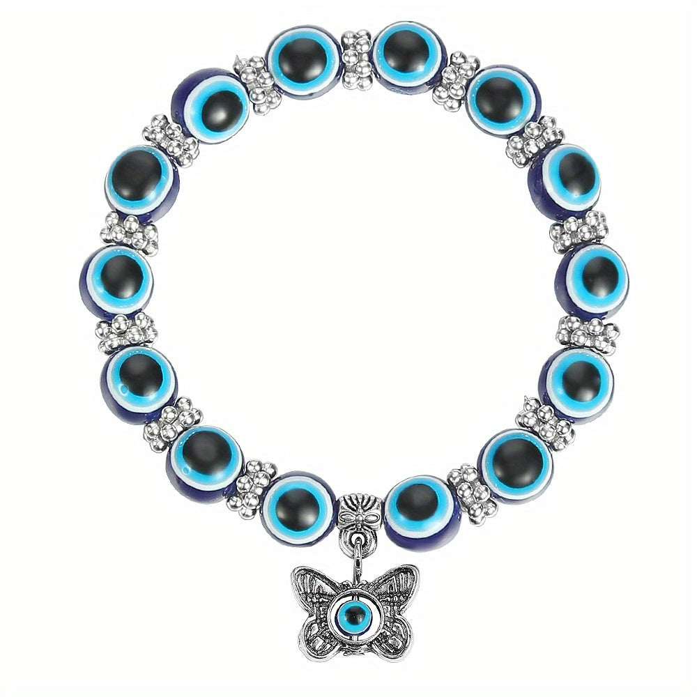 Lucky Evil Eye Charm Beads Protection Bracelet - Attracts Good Fortune, Wards Off Negative Energy, Stylish Gift for Friends and Family - Unique Jewelry Piece for Everyday Wear
