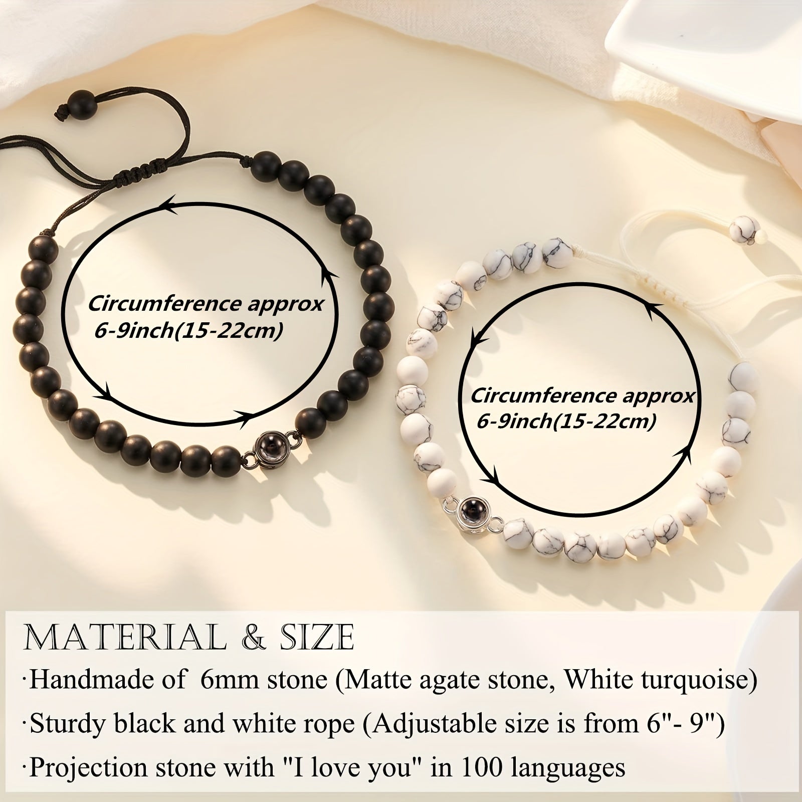 1pc, Matching Couples Bracelets I Love You 100 Languages Bracelet, Couples Gifts To My Men, Boyfriend, Girlfriend, Husband, My Love, Soulmate, Fiance -Anniversary Valentines Day Birthday Christmas Gift For Him And Her