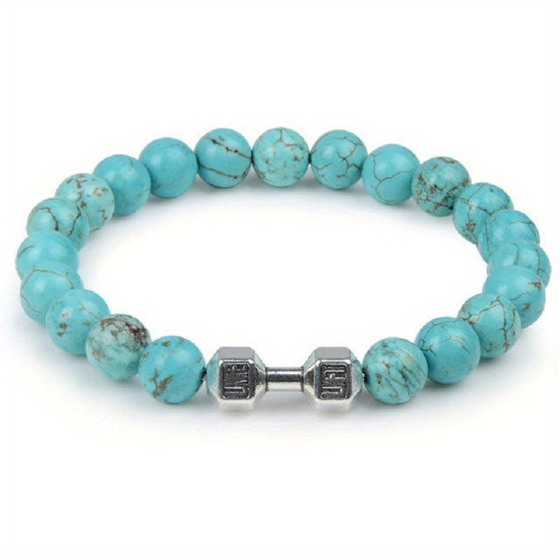1pc High-Quality 8mm Natural Tiger Stone Beaded Unisex Sports Bracelet - Strong and Elegant Jewelry Gift for Men and Women