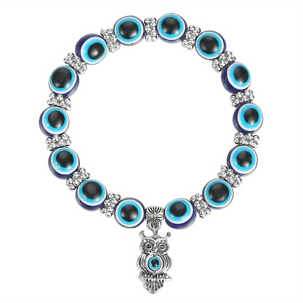 Lucky Evil Eye Charm Beads Protection Bracelet - Attracts Good Fortune, Wards Off Negative Energy, Stylish Gift for Friends and Family - Unique Jewelry Piece for Everyday Wear
