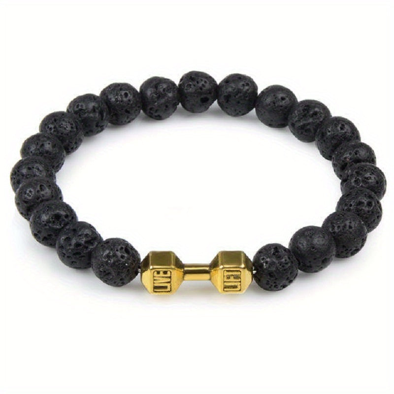 1pc High-Quality 8mm Natural Tiger Stone Beaded Unisex Sports Bracelet - Strong and Elegant Jewelry Gift for Men and Women