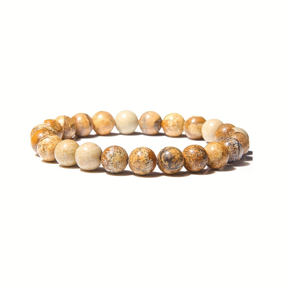 1pc Obsidian Volcano Bracelet for Couples, Men & Women, Tiger Eye Beads, Hand Jewelry, Student Gift