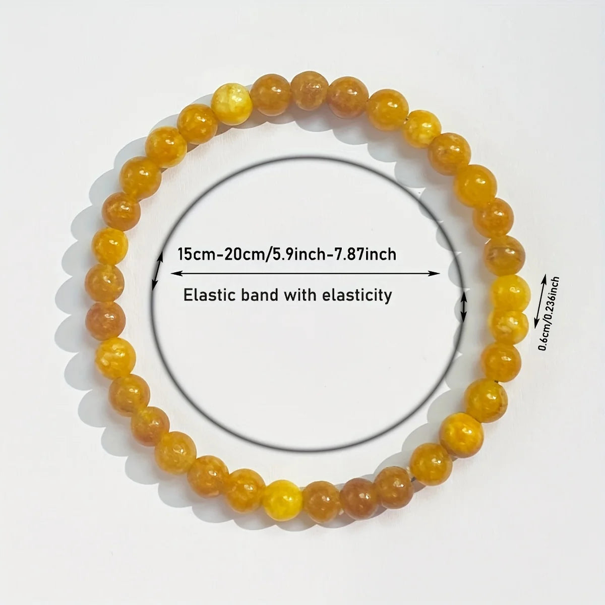 1pc/6mm Yellow Aventurine Bracelet Attracts Wealth, Prosperity and Abundance Jewelry Gift [Natural Stone Color Random]