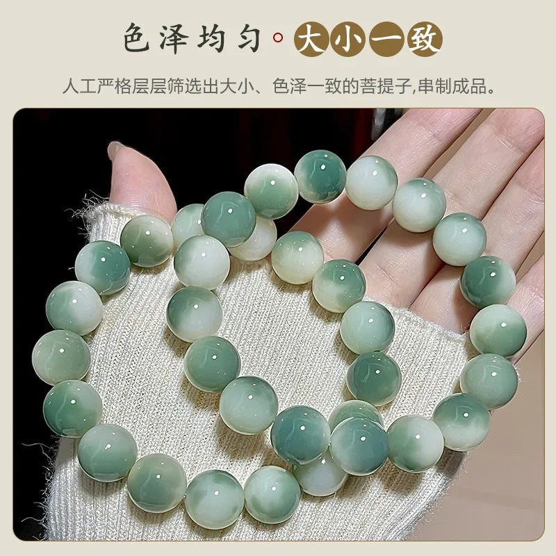 Natural Bodhi Root Bracelet with Round Beads, Buddha Beads, Recitation Beads, Cultural and Amusement Bracelets
