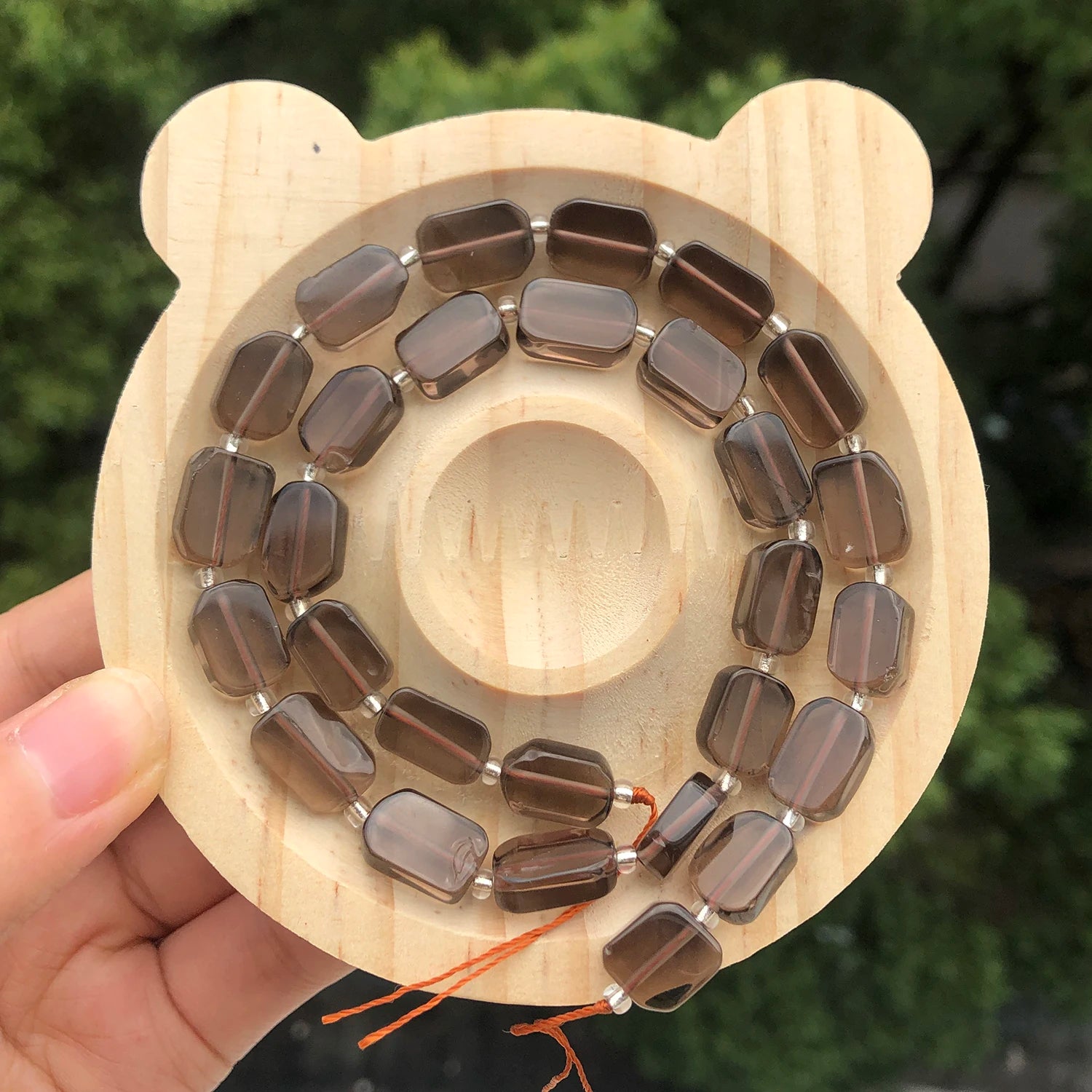 Natural Smoky Quartz Beads Rectangle Brown Crystal Loose Spacer Bead For Jewelry Making Bracelet Necklace Accessories 12x8.5mm