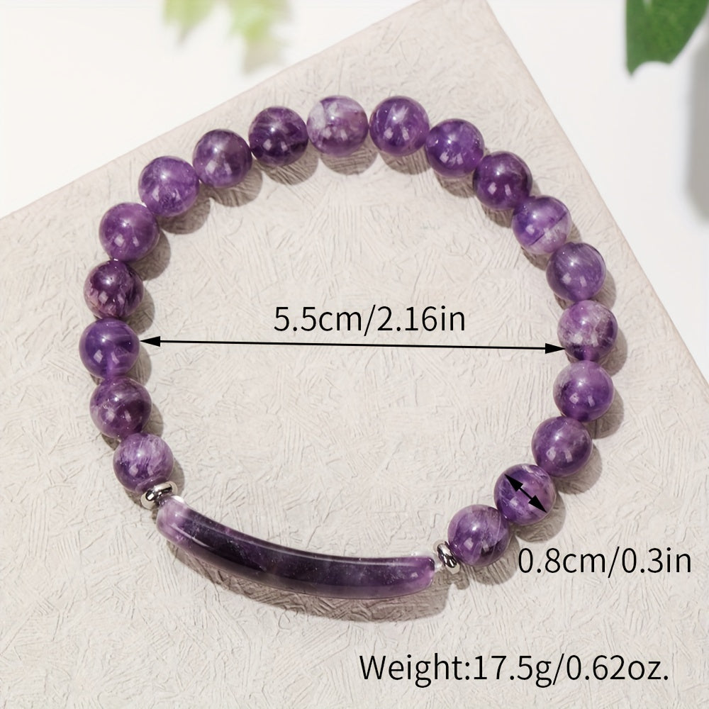 1pc Natural Semi-Precious Stone Rectangular Body Energy Yoga Bracelet, Father's Day Gift