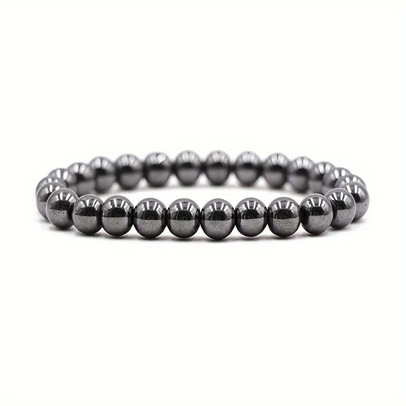 1pc Obsidian Volcano Bracelet for Couples, Men & Women, Tiger Eye Beads, Hand Jewelry, Student Gift