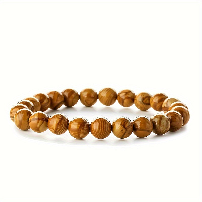 1pc Obsidian Volcano Bracelet for Couples, Men & Women, Tiger Eye Beads, Hand Jewelry, Student Gift