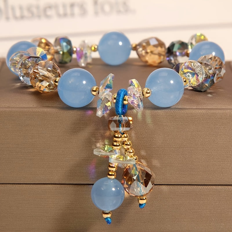 Handmade Aquamarine Bracelet, Yellow Gemstone Bracelet, Fashionable And Simple Bracelet, Showing Elegant Temperament, Is A Perfect Gift For Family/friends/lovers