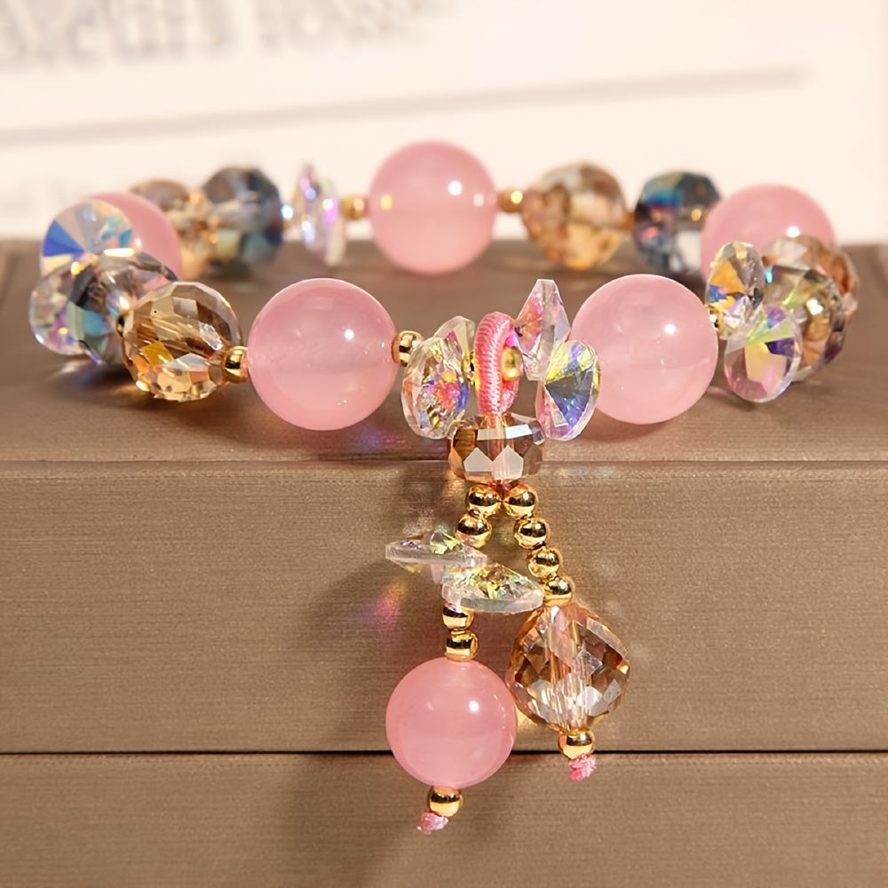 Handmade Aquamarine Bracelet, Yellow Gemstone Bracelet, Fashionable And Simple Bracelet, Showing Elegant Temperament, Is A Perfect Gift For Family/friends/lovers