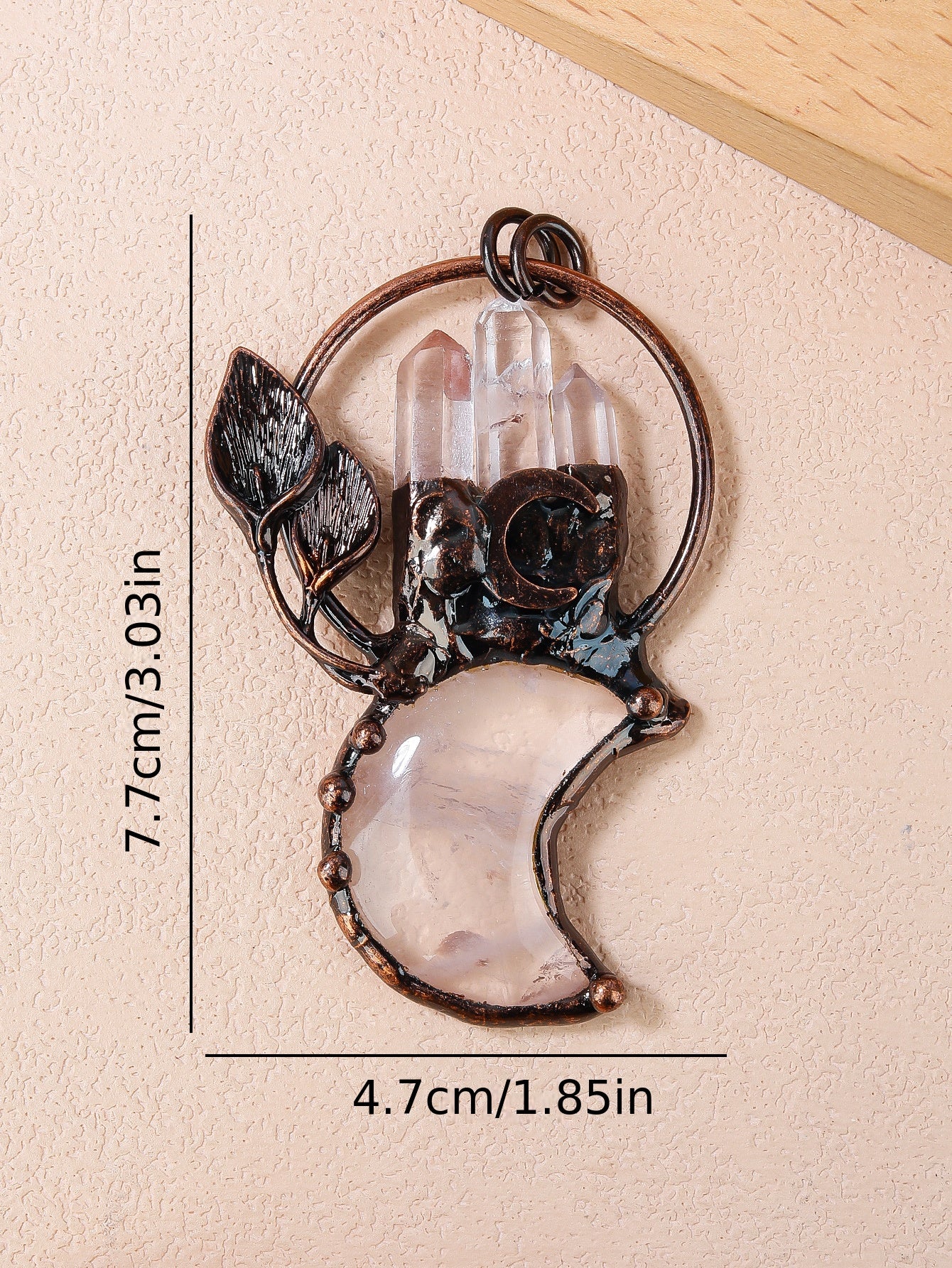 Moon Plant Shape Pendant White Natural Crystal Stone Loose Bead For DIY Jewelry Making Accessories