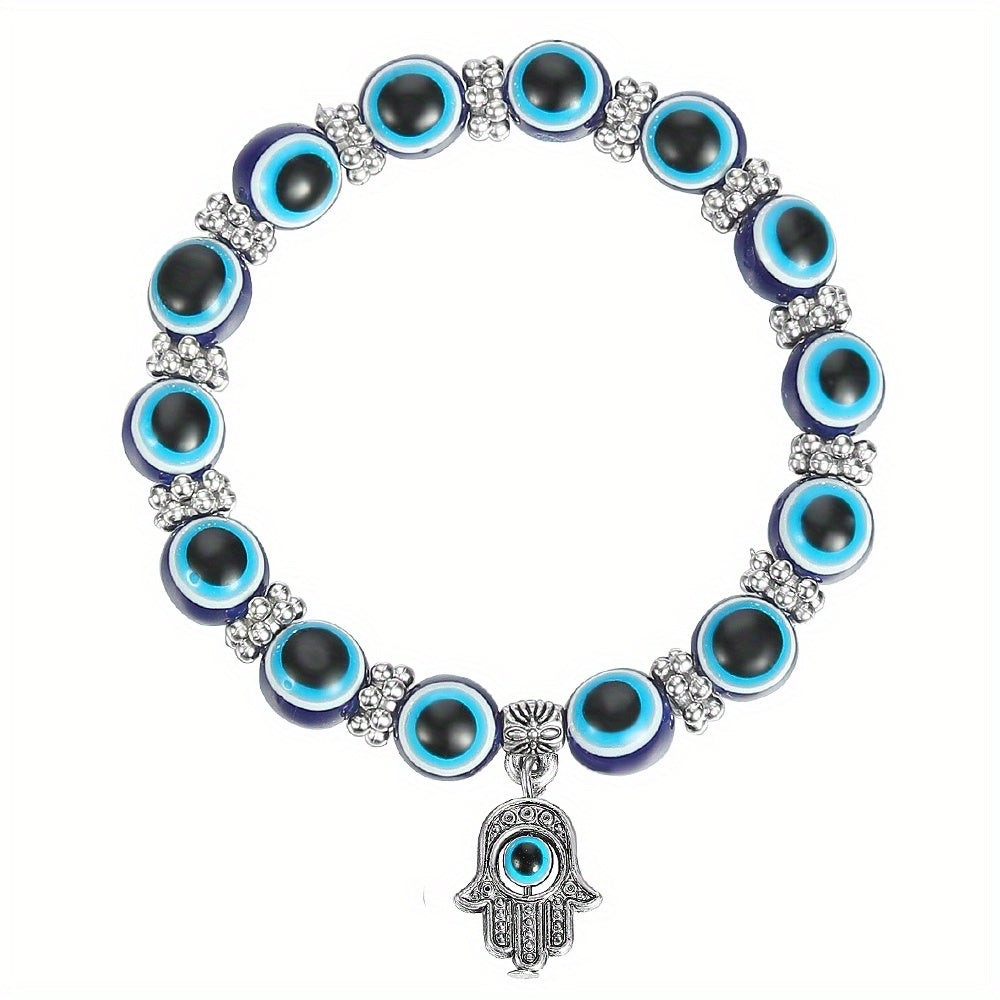 Lucky Evil Eye Charm Beads Protection Bracelet - Attracts Good Fortune, Wards Off Negative Energy, Stylish Gift for Friends and Family - Unique Jewelry Piece for Everyday Wear