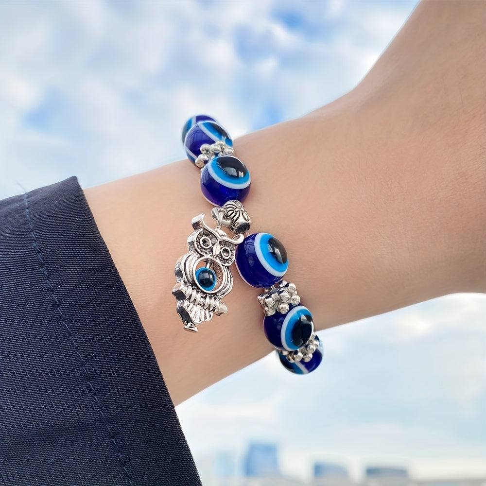 Lucky Evil Eye Charm Beads Protection Bracelet - Attracts Good Fortune, Wards Off Negative Energy, Stylish Gift for Friends and Family - Unique Jewelry Piece for Everyday Wear