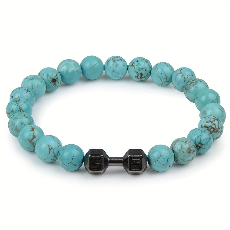1pc High-Quality 8mm Natural Tiger Stone Beaded Unisex Sports Bracelet - Strong and Elegant Jewelry Gift for Men and Women