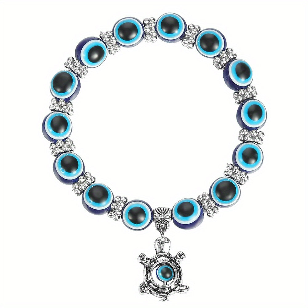 Lucky Evil Eye Charm Beads Protection Bracelet - Attracts Good Fortune, Wards Off Negative Energy, Stylish Gift for Friends and Family - Unique Jewelry Piece for Everyday Wear