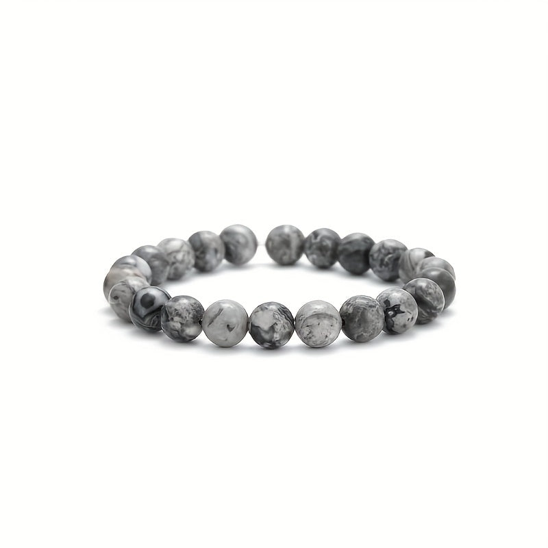 1pc Obsidian Volcano Bracelet for Couples, Men & Women, Tiger Eye Beads, Hand Jewelry, Student Gift