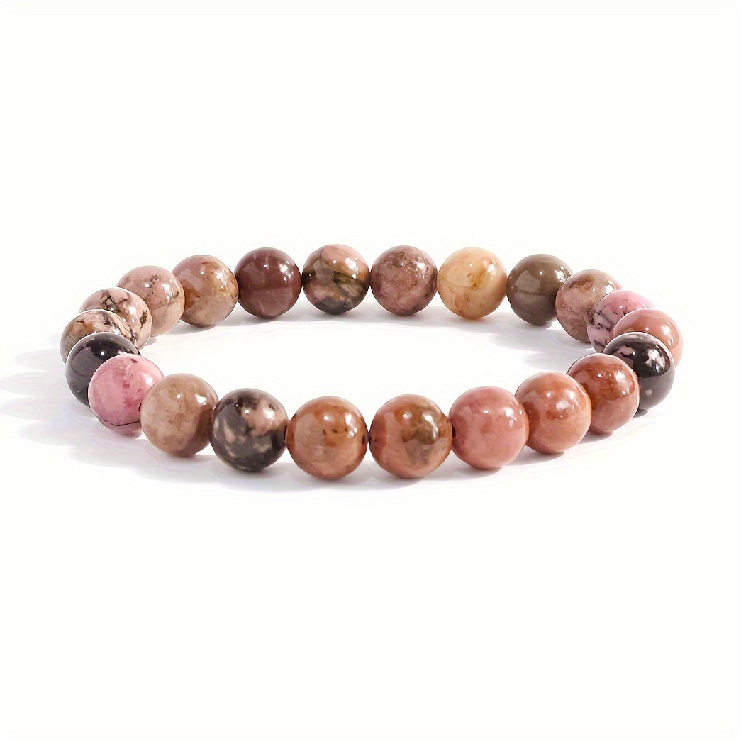 1pc Obsidian Volcano Bracelet for Couples, Men & Women, Tiger Eye Beads, Hand Jewelry, Student Gift